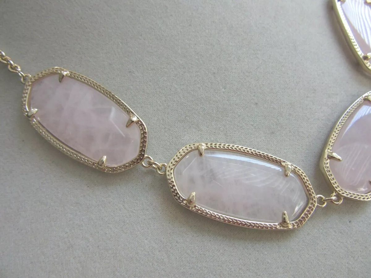Kendra Scott Valencia 5 stone Rose Quartz necklace