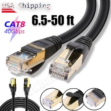 High Speed 6-50ft CAT 8 Ethernet RJ45 Cable 40Gbps LAN Patch Network Gold Plated