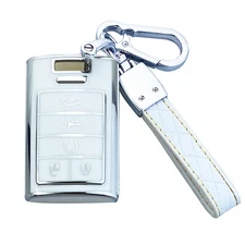 Yuebutor Key Fob Cover Case Fit for Cadillac SRX ATS ELR XTS 2010-2015