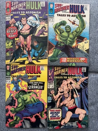 Lot Of 4 Silver Age Tales To Astonish Sub Mariner And Hulk Comics #84,85,89,94