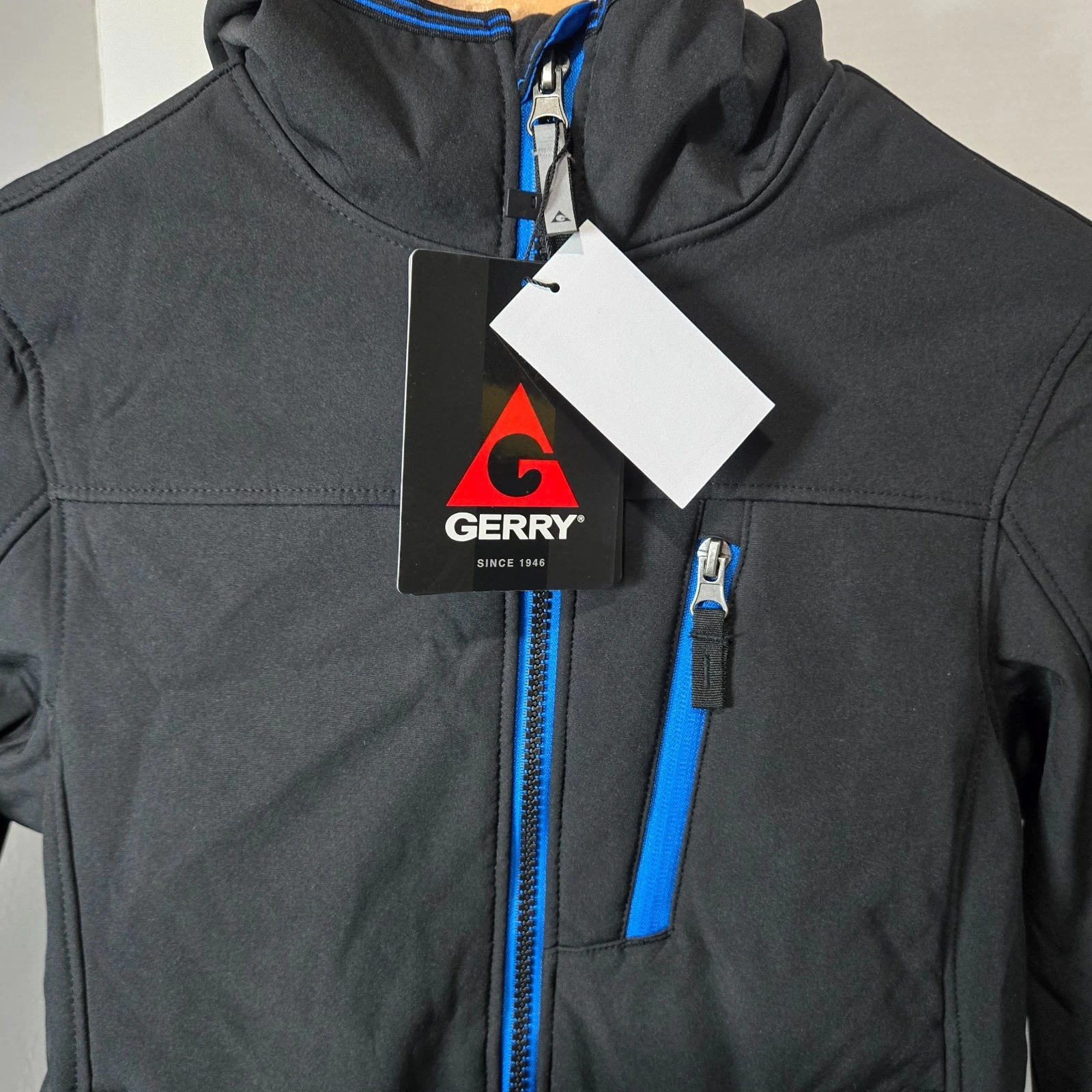 Gerry Boys' Falcon Softshell Full Zip Fleece Lined Jacket Black Size Small