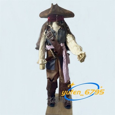 Jack Sparrow Costume Kids Pirates of the Caribbean Cosplay Outfits Halloween New