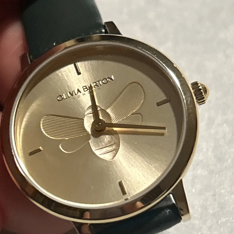 OLIVIA BURTON London WATCH Gold BEE Black LEATHER Brand NEW - Image 4 of 4