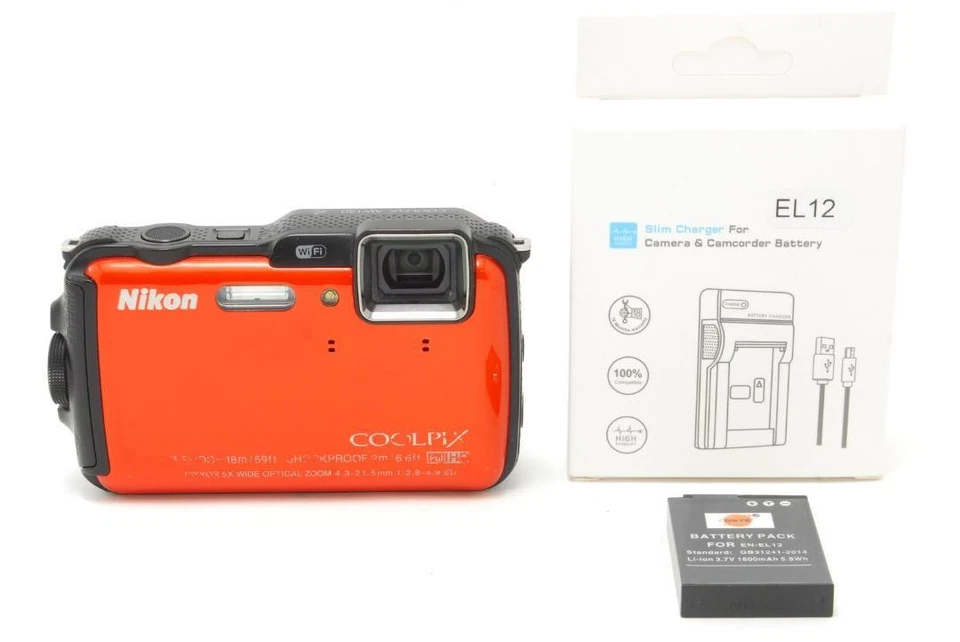 Nikon COOLPIX AW120 Orange Digital Camera 16.0 MP 5x Zoom GPS GLONASS full HD - Image 2 of 4