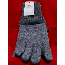 3M THINSULATE Men's Knit Gray Gloves - with Touch Access Adult Size NEW!