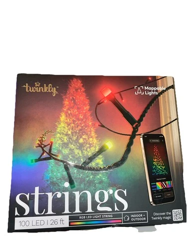 26ft Twinkly Mappable Smart Light String 100 LED RGB Multicolor Christmas Tree