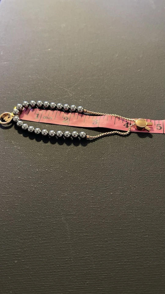 Браслет с бисером Michael Kors серый жемчуг розовое золото - Изображение 2 из 4