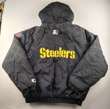 Vintage 90s Starter Men s L Pro Line Pittsburgh Steelers NFL Puffer Jacket Black
