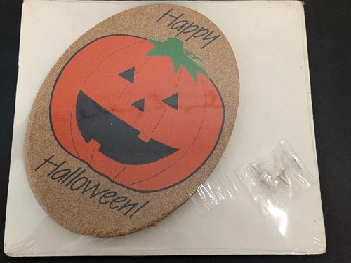 Harvest Fall Pumpkin HAPPY HALLOWEEN Cork Board NOS