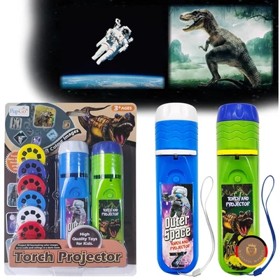 Pup Go 2er-Pack Dinosaurier & Weltraum Taschenlampe mit Projektor, 6 Disks und