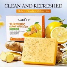 Lemon Turmeric Kojic Acid Soap Bar, Turmeric Face and Body Soap, Deep Clean 100g