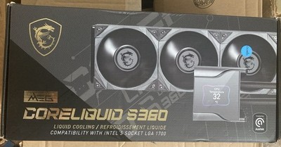 MSI MEG CORELIQUID S360 360mm Liquid CPU Cooler Black, LGA 1700, 3x120mm