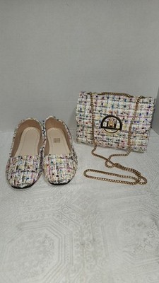 STYLISH FLATS AND STYLISH ATTRACTIVE TEXTURED PURSE/CROSSBODY MULTI COLOR SZ.7