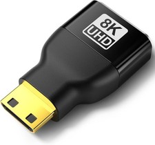 Mini HDMI to Adapter, 8K 60Hz 4K 144Hz Gold-Plated Converter, black
