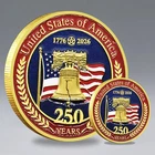 United States 250th Anniversary Gold Coin Statue of Liberty Patriotic Medal