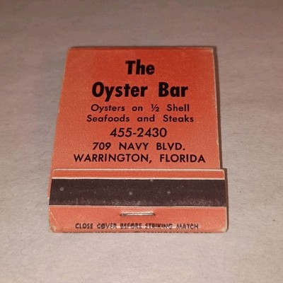 Oyster Bar Ship Ahoy Bar Package Store Warrington FL Vintage Unstruck Matchbook