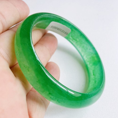 Certified 57.5mm Natural Green jade Grade icy Green Jade jadeite Bangle 2169 - Picture 3 of 6