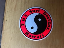 Vintage 80's original T&C Surf Designs sticker  NOS
