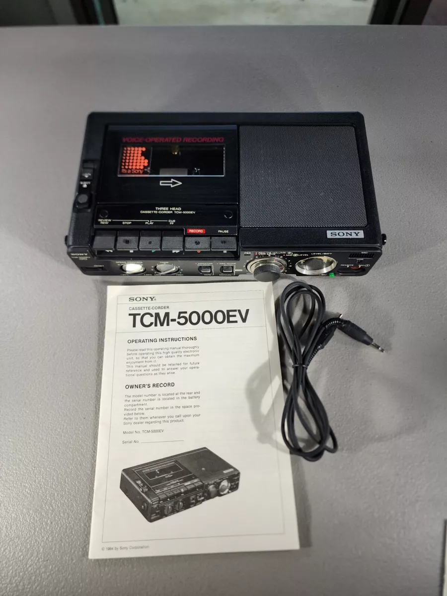 Sony TCM-5000EV 3 head Pressman Profession Portable Mono Voice Cassette Recorder