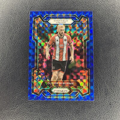 Oliver McBurnie Panini Premier League Prizm 2023-24 Blue Mosaic Sheffield United
