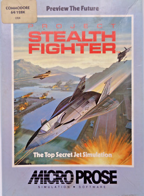 COMMODORE 64/128 -- PROJECT STEALTH FIGHTER (MICROPROSE - DISK) #CIB