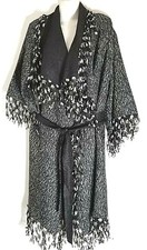 Jerry T Women's Reversible Black Stretchy Jacket Wt Fringe Belt 2x 22 24 Sr908