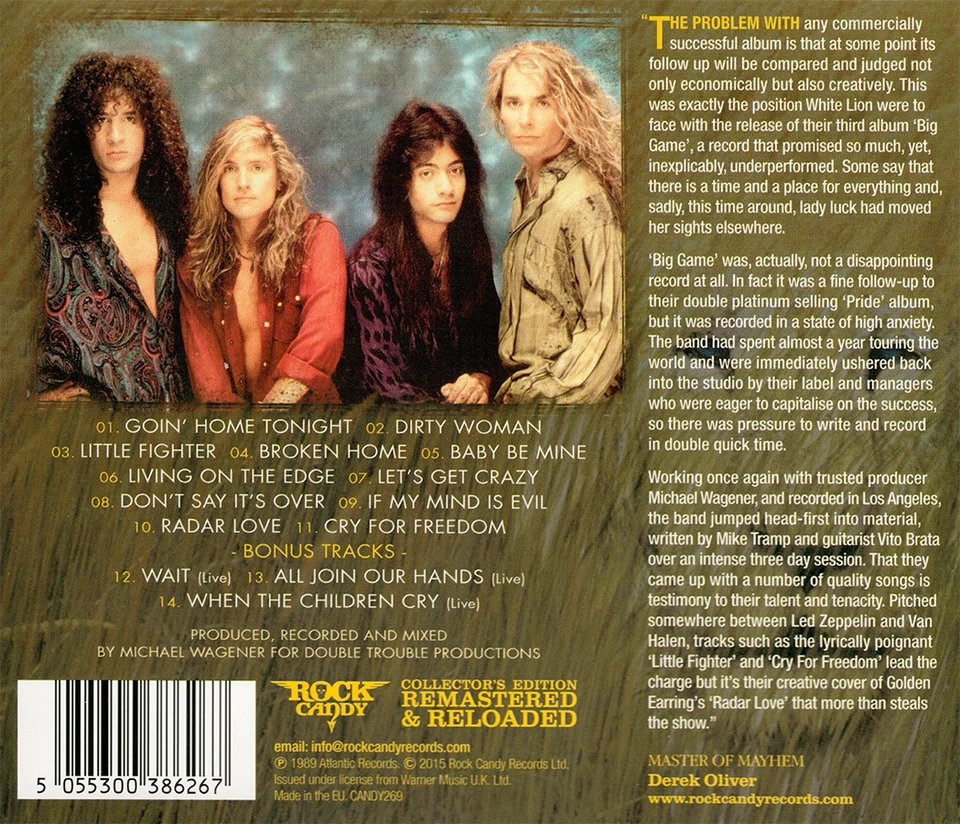 White Lion ~ Big Game (1989) CD 2015 Rock Candy Records UK •• NEW •• - Image 4 of 4