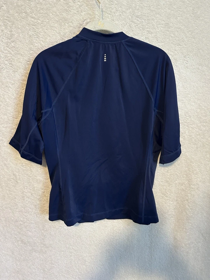 Camisa Lands' End Niños Grande 14-16 Azul Marino Natación Protección Antierupciones Cremallera Completa Manga Corta Foto 3 de 4