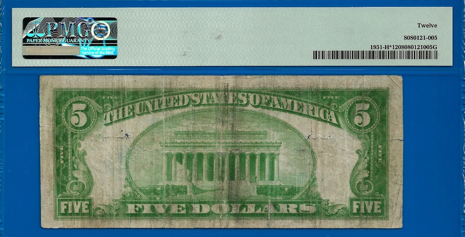 1928A $5 Federal Reserve Note PMG 12 star 2nd highest graded St. Louis star - Image 4 of 4