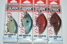 4 lures yo zuri 3dr-x flat crank 55 2.25"  3/8oz floating r1443 assortment