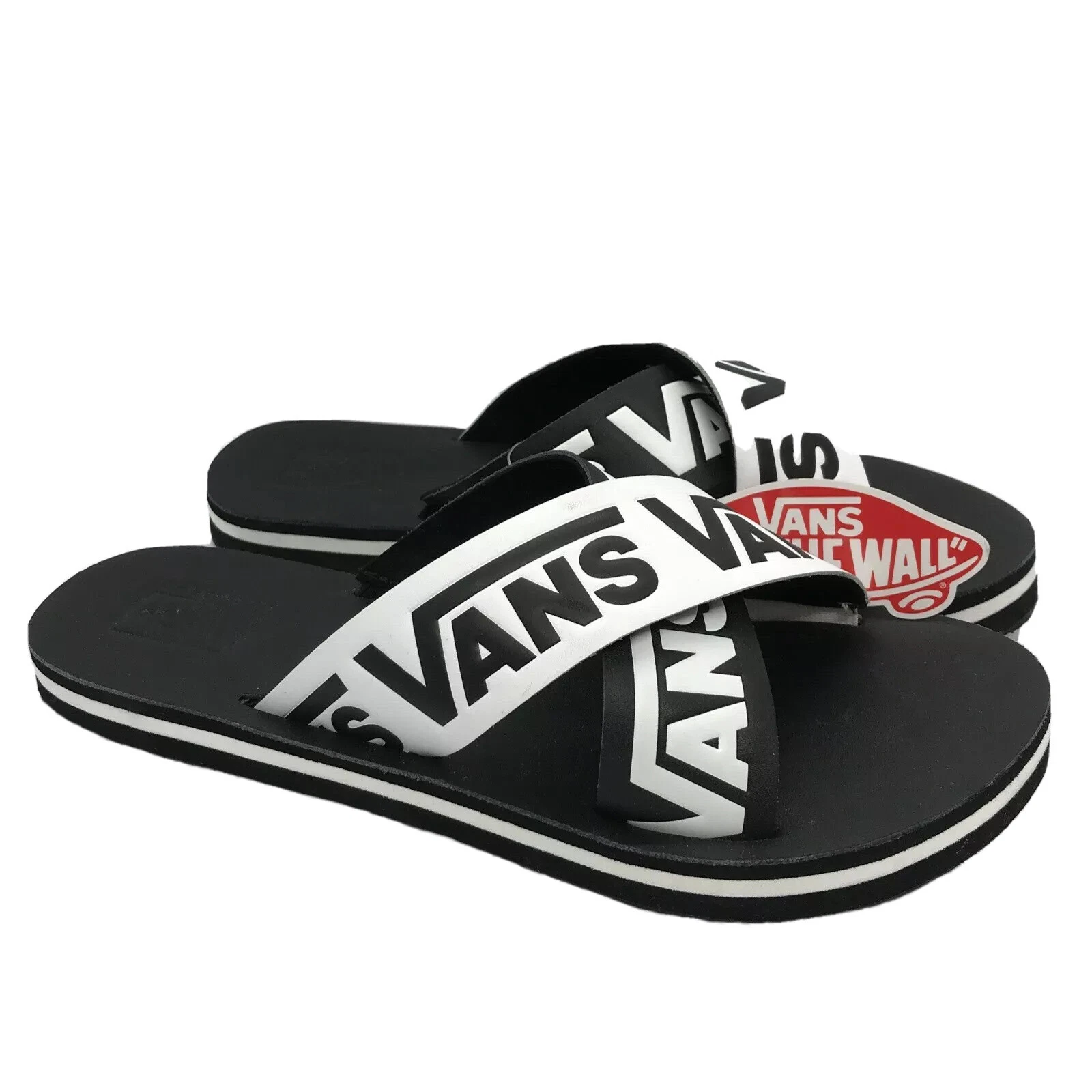 Sandali infradito VANS con cinturino incrociato donna taglia 6 nero bianco VN0A4U1ZXX9