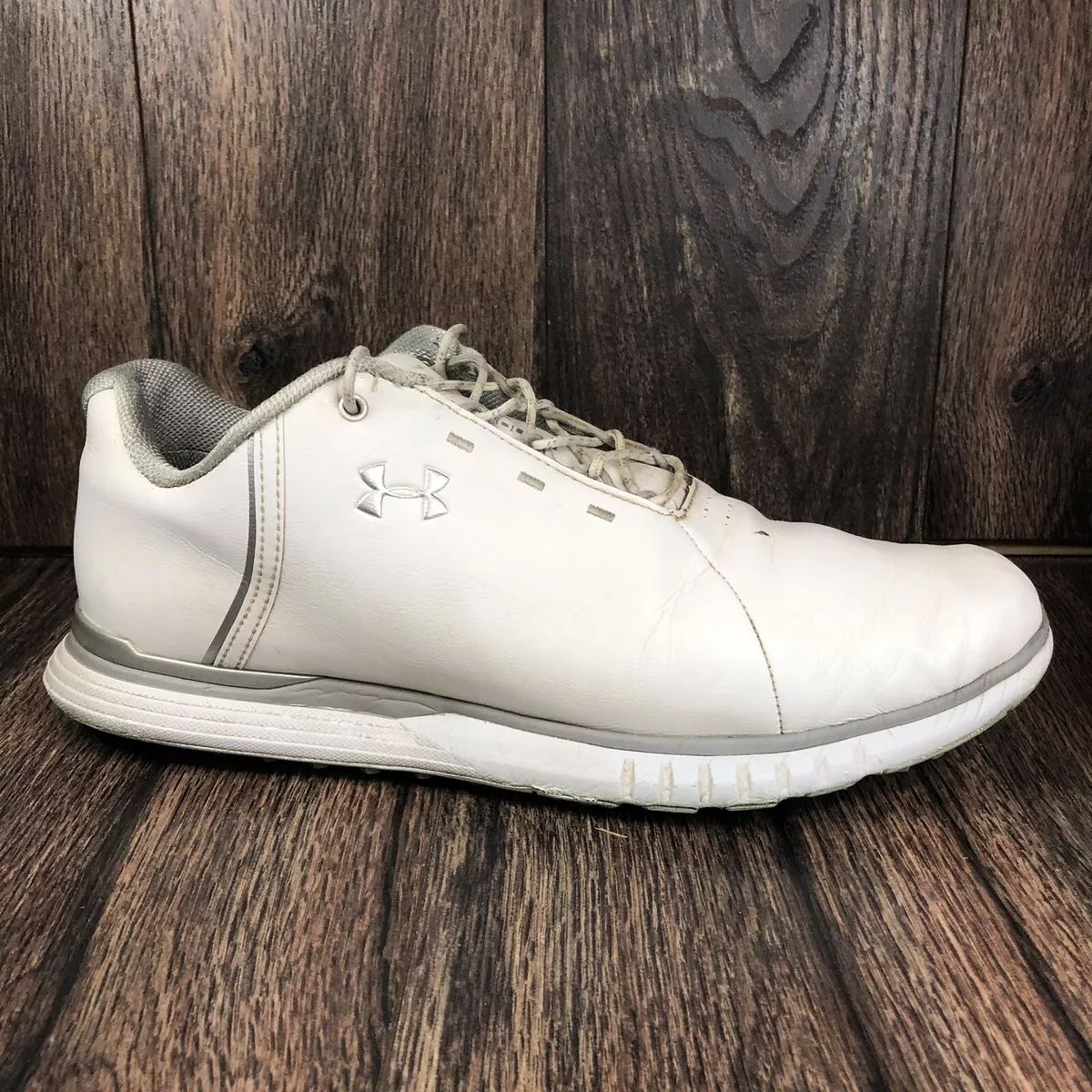 Under armour shop white leather shoes