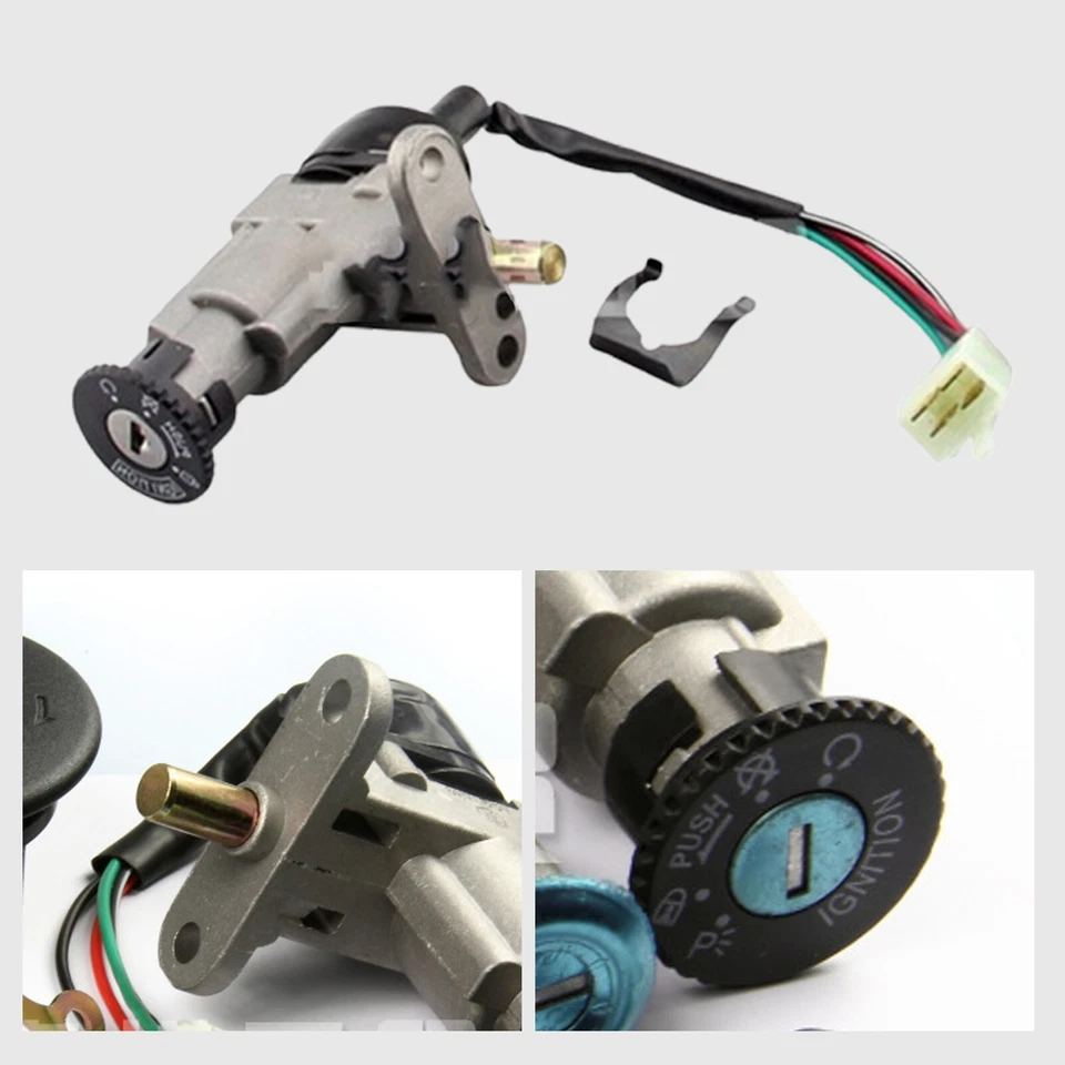Juego de llaves de bloqueo de asiento interruptor de encendido de tapa de gas combustible para motocicleta modificado Universal4j Foto 4 de 4
