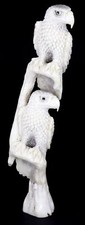 Schnitzerei Hirschhorn wei&szlig; Miniautur Figur Adler H&ouml;he 100 mm Indonesien II-09