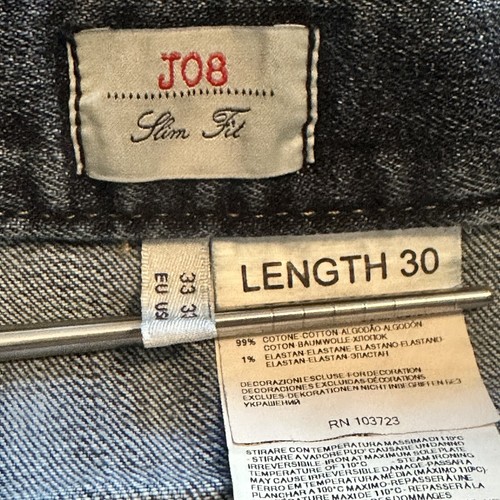 Armani Jeans Mens 33 x 30 Blue J08 Slim Fit Denim Button Fly Preppy - Picture 10 of 16