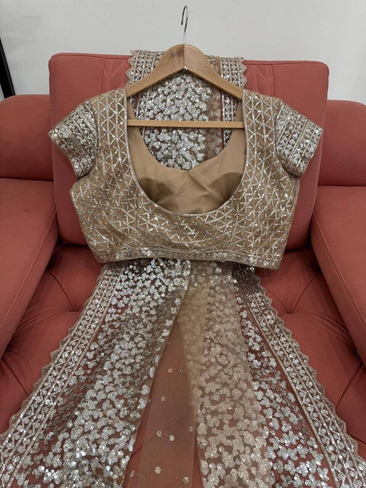 Designer Heavy Soft Net Saree With Blouse For Wedding - Image 3 of 4