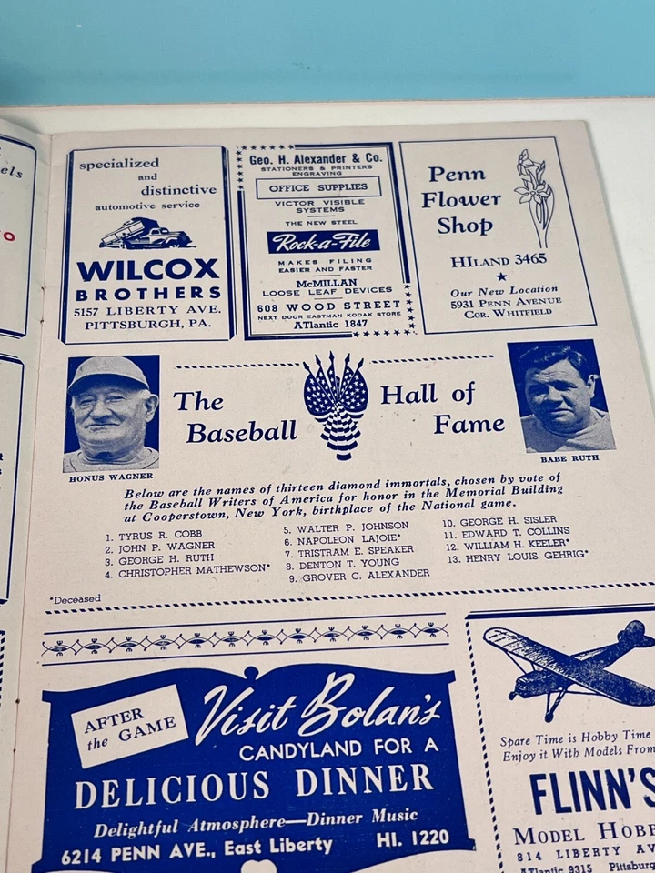 🔥25 Apr 1946 Pittsburgh Pirates Baseball Program vs Cards Scored HIGH GRADE🔥 - Image 2 of 4