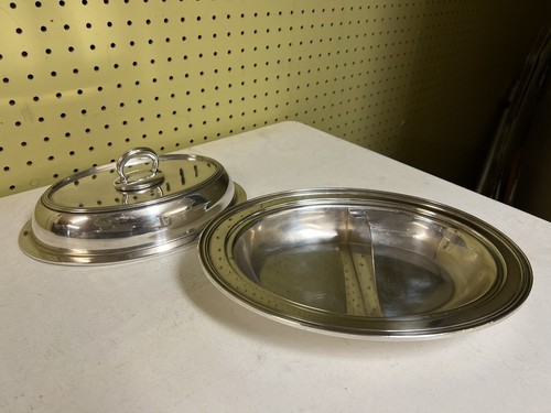 Crescent Silverware Co. Silverplate Serving Dish Covered Antique 4057P Dartmouth - Picture 2 of 12