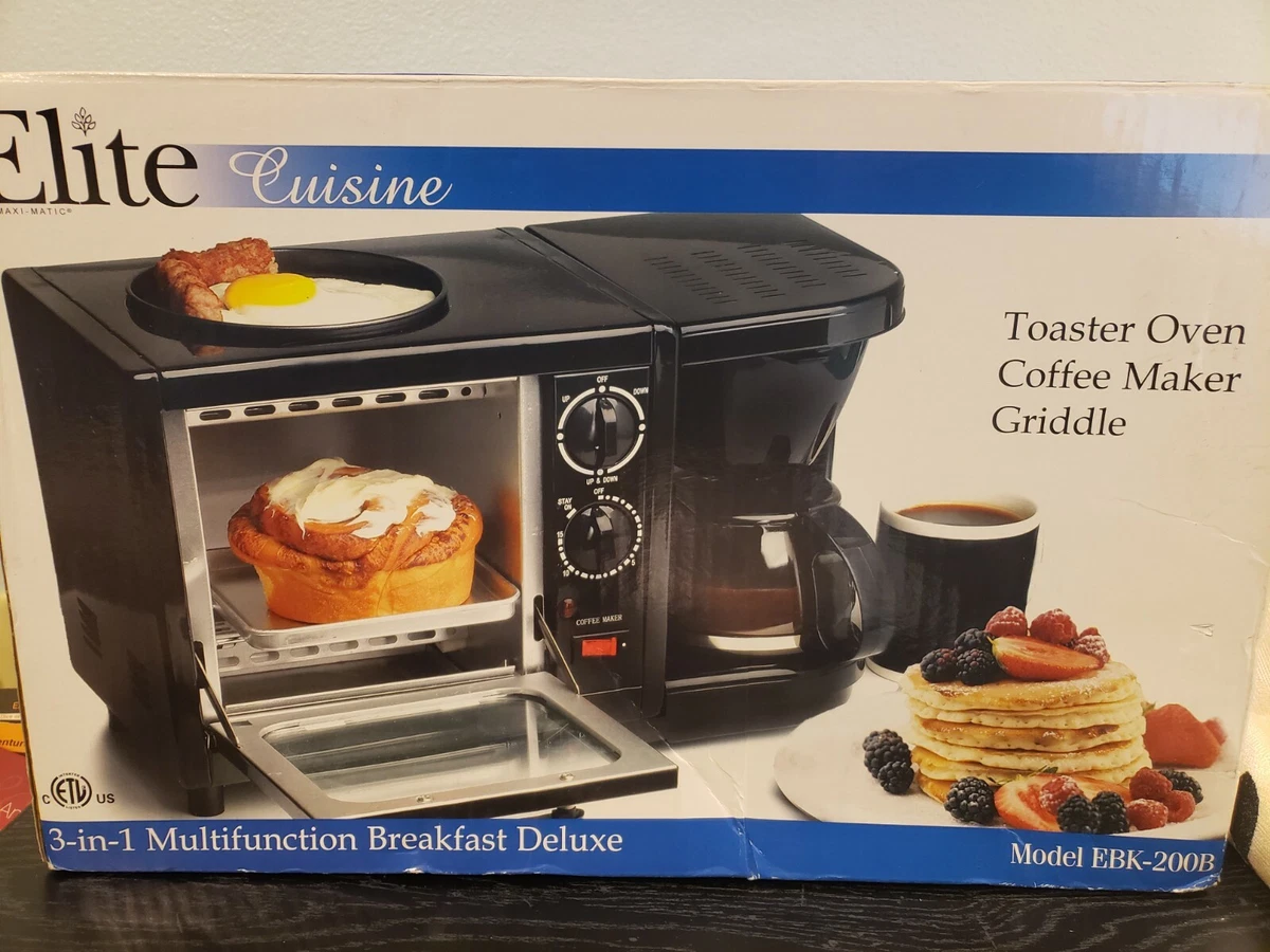 Elite Cuisine EBK-200B 3-in-1 Breakfast Center, Black