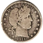 1911 Barber Half Dollar grades in VERY GOOD condition ~ FULL MOTTO     stk h333