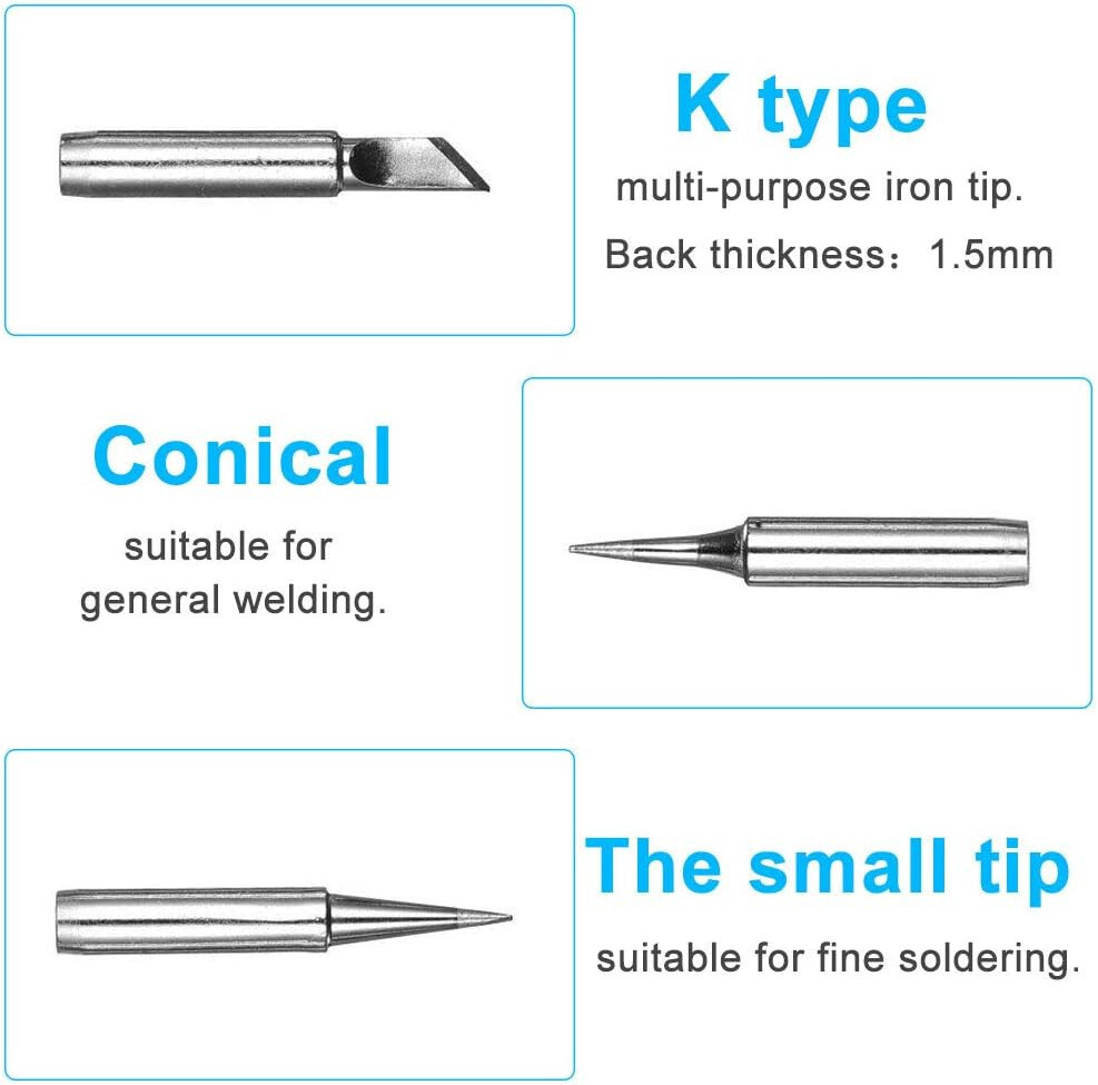 10 Stück Lötspitzen Set 900M-T - Kupfer Lötkolben Spitzen Für Lötstationen