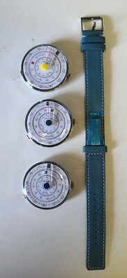 UHR KLOKERS KLOK 01 GELBER PUNKT SCHWARZ ODER BLAU ARMBAND KLINK 01 LEDER BLAU