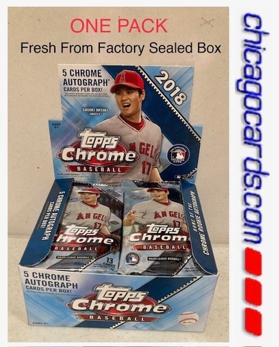 2018 Topps Chrome HOBBY HTA Jumbo PACK Look4 Acuna Ohtani Torres Rookie RC AUTO - Picture 1 of 19