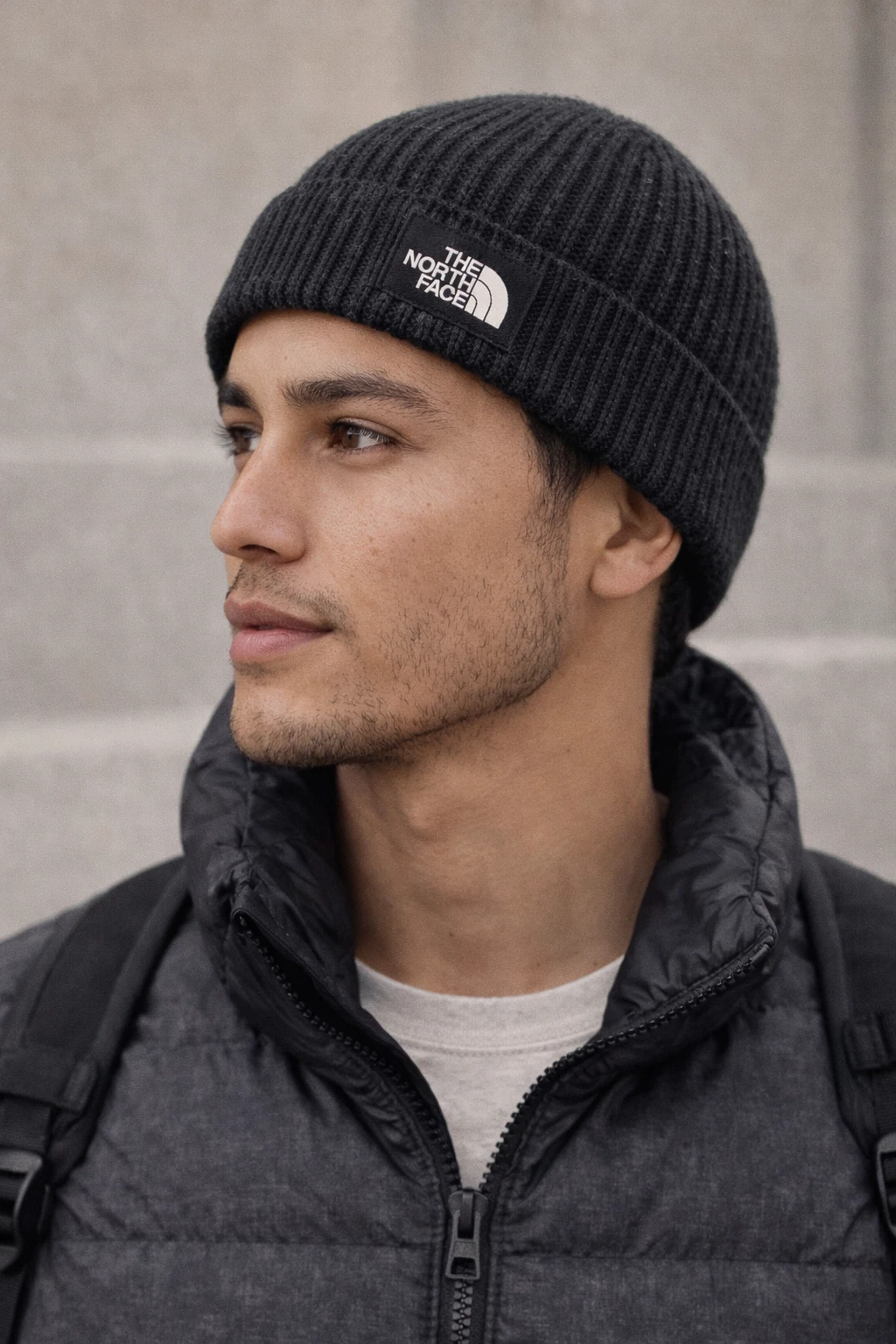 The North Face Black Rib Knit Beanie OS Regular OS Unisex
