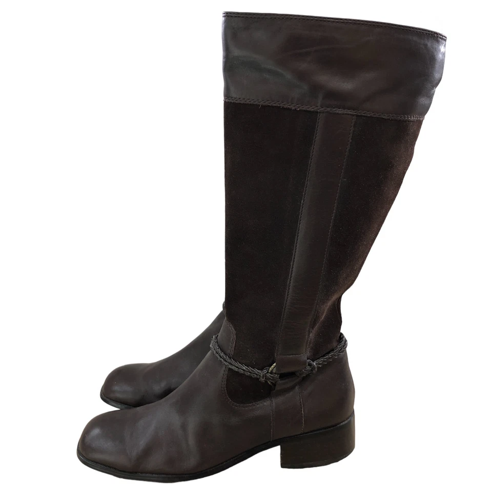 Coldwater Creek Womens Size 9 M Brown Riding Boots Leather Side Zip - Image 4 of 4