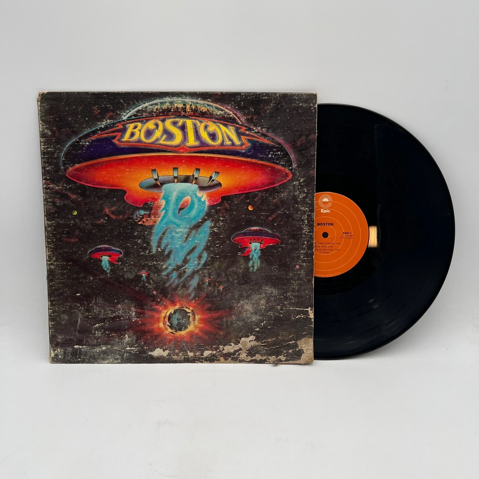 Boston – Boston LP Record 1976 Epic Rock Arena Classic 33⅓ RPM Worn Cover