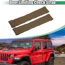 2 Pcs Car Door Limiting Check Straps Door Straps for Jeep Wrangler YJ Brown