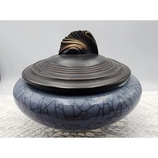 Andrew McCorkendale Art Jar Crackle Glaze Decorative Bowl Trinket  Home Decor