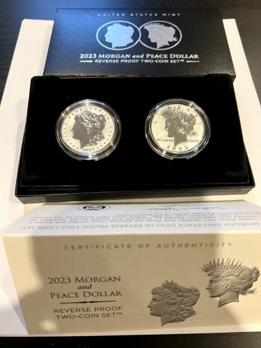 2023-S Morgan Peace Dollar Reverse Proof Two Coin Set .999 Silver