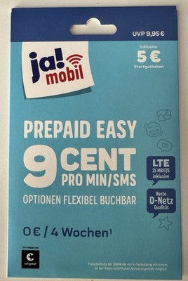 ja! mobil SIM Prepaid Easy - Karte Telekom congstar D1 5G 5 